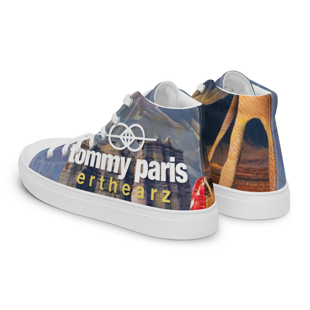 Tommy Paris "erthearz" Album Cover Art - Men’s high top canvas shoes