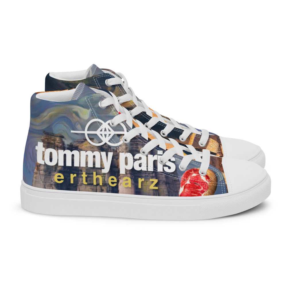 Tommy Paris "erthearz" Album Cover Art - Men’s high top canvas shoes