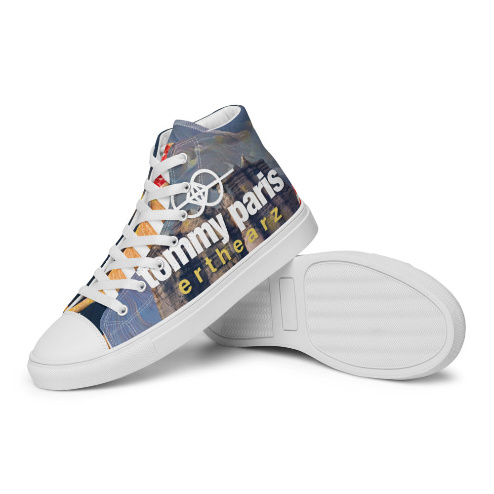 Tommy Paris "erthearz" Album Cover Art - Men’s high top canvas shoes