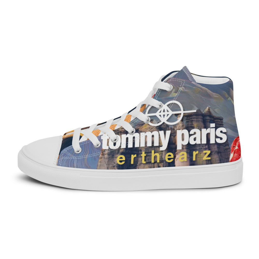 Tommy Paris "erthearz" Album Cover Art - Men’s high top canvas shoes